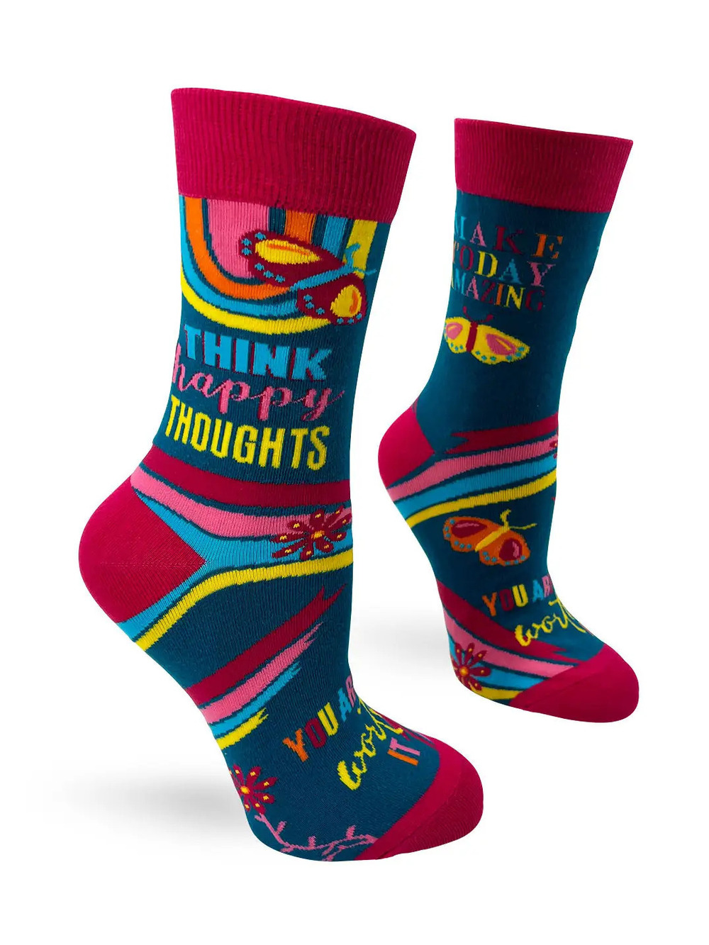 FD13 | Fabdaz Women's Novelty Crew Socks | Make Today Amazing| Size 5-10